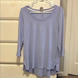 Isaac Mizrahi Live Light Purple Scoop Neck Tunic-3/4 inch sleeves- Large